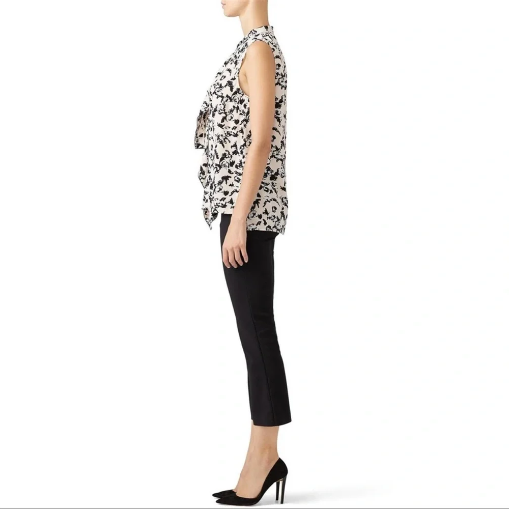 Proenza Schouler Silk Scribble Rose Ruffle Top (8) - Picture 3 of 11